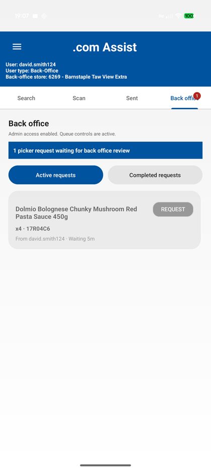 BackOffice request queue